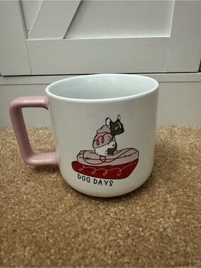 Dog Days Pink-Handled Ceramic Mug